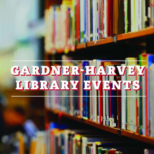 Books Text reads Gardner-Harvey Library